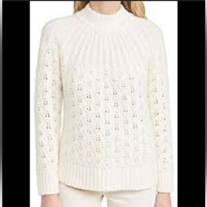 Madewell Hannah Stitch Mix Mock Neck Pullover Size Small